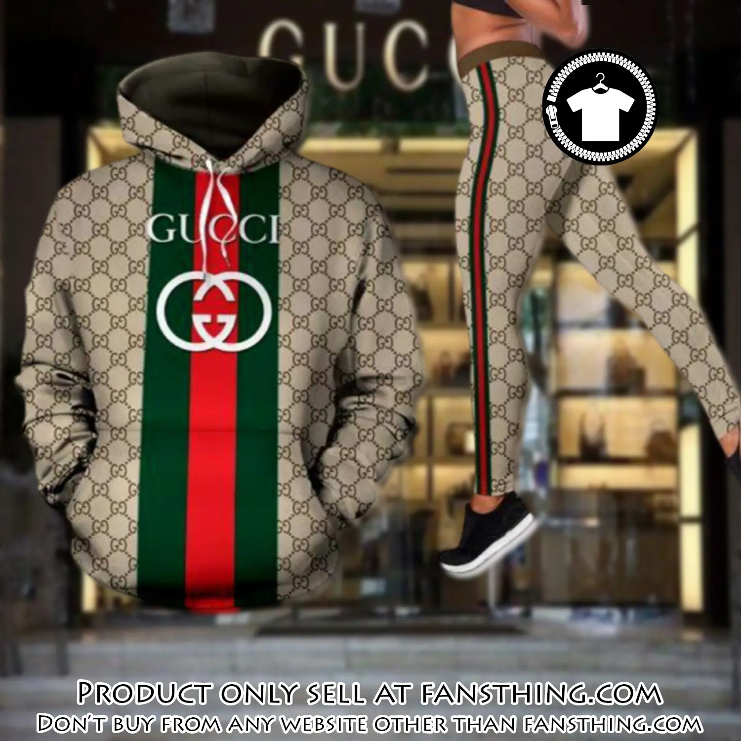 Gucci stripe hoodie legging set luxury for women juq fst5506291